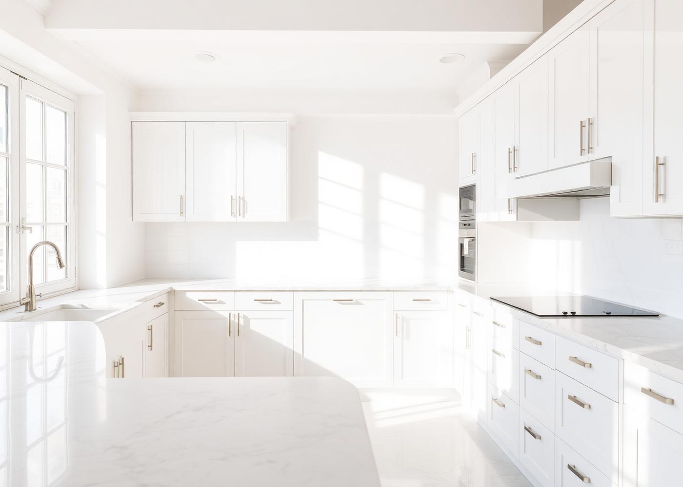 The same kitchen after cleaning, bright and spotless